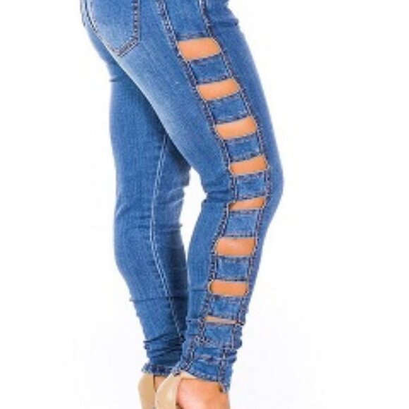 AMERICAN BAZI SIDE OUT JEANS - BLUE SIZE 2X (18) (NEW WITH TAGS) - Picture 1 of 4